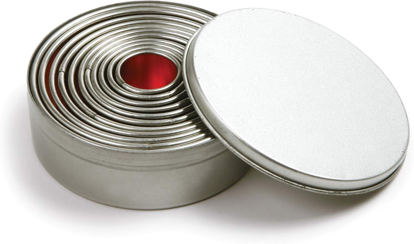 Norpro Round Biscuit/Cookie Cutters, 11 Pieces, 4 Inch Diameter, Silver