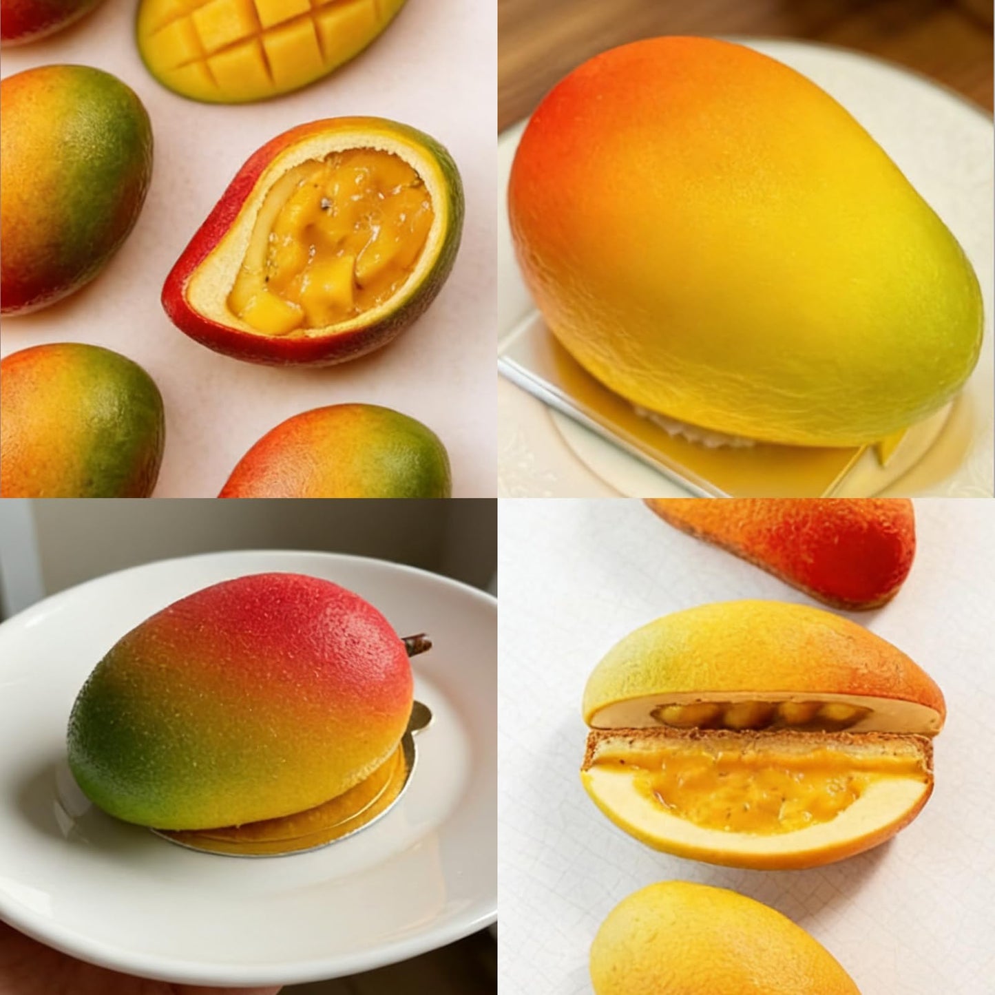 Juome 2 Pack 3D Mango Shape Cake Mold - 8 Cavity Fruit Pudding Mango Silicone Molds for Baking Pastry, Ice Cream, Mousse Cake Decoration Mould Supplies