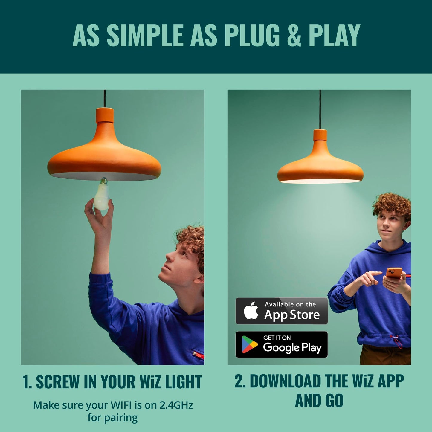 WiZ Clear 60W ST19 Tunable White Filament LED Smart Bulb - Pack of 6 - E26- Indoor - Connects to Your Existing Wi-Fi - Control with Voice or App + Activate with Motion - Matter Compatible