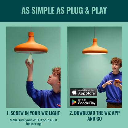 WiZ Clear 60W ST19 Tunable White Filament LED Smart Bulb - Pack of 6 - E26- Indoor - Connects to Your Existing Wi-Fi - Control with Voice or App + Activate with Motion - Matter Compatible