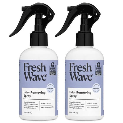 Fresh Wave Lavender Scent Odor Removing Spray, 8 fl. oz. | Pack of 2 | Odor Absorber for Home, Furniture, Fabrics & Trash | Safer Odor Relief