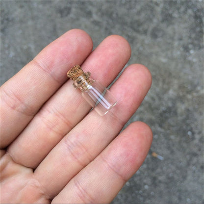 TAI DIAN 100pcs 0.5ml Cute Mini Glass Bottle With Corks Transparent Empty Small Wishing Bottle Decoration Crafts Glass Vials Jars (0.5ml (10x18x5mm))