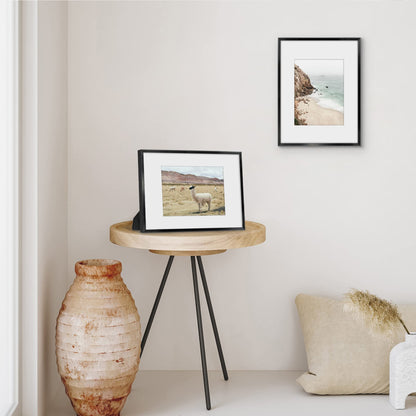 Americanflat 9x12 Metal Picture Frame with Tempered Glass - Use as 6x8 Frame with Mat or Display 9x12 Photo Without Mat - Brooklyn Collection - Picture Frames for Tabletop or Wall - Black