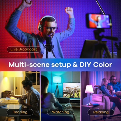 Linkind Matter Smart Light Bulb, Smart Bulbs Work with Apple Home, Siri, Alexa, Google Home, SmartThings, Color Changing Light Bulbs Music Sync RGBTW, Mood Lights, 2.4Ghz WiFi A19 E26 60W 800LM 6 Pack