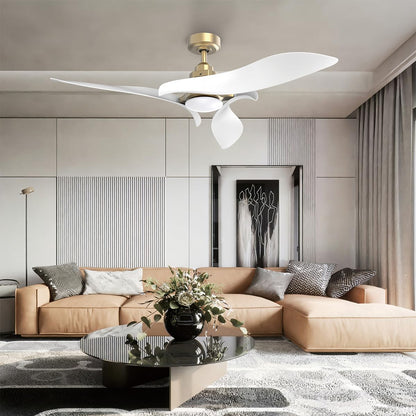 AEROFANTURE Gyro Ceiling Fans with Lights and Remote, 54 Inch Modern Bedroom Ceiling Fan with 3 Sculpted Blades, Reversible Ultra Quiet DC Motor, 3CCT Dimmable LED, 6 Speeds for Living Room Patio