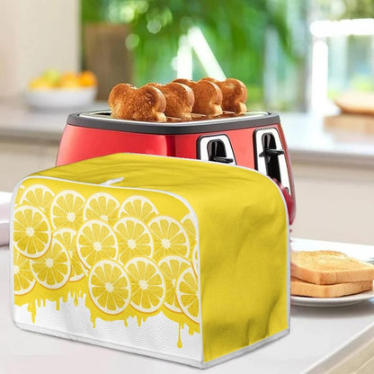 Toaster Cover 2 Slice, Yellow Lemon Washable Protector, Dustproof Kitchen Appliance Accessories, Women Gift
