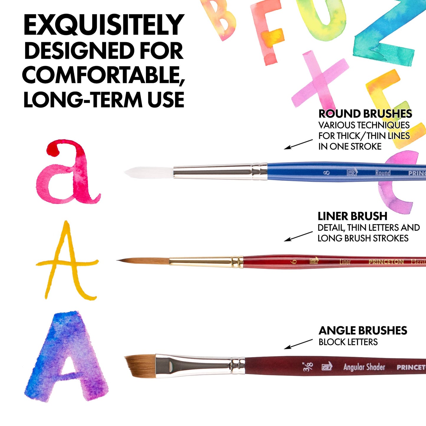 Princeton Lettering Brush Set, 5 Piece, 1 Count