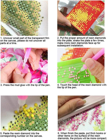 5D DIY Handmade Diamond Art Drawing Set Gemstone Paint with Tools Kit Full Drill Butterfly Fairy Tiger Crystal Rhinestone Arts Crafts for Adults Kids Home Wall Decor Gift (15.8x11.8in)