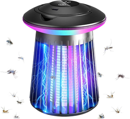 2026 4200V Upgraded Mosquito Killer Lamp, Electric Bug Zapper for Indoor & Outdoor, Rechargeable LED Night Light - Safe