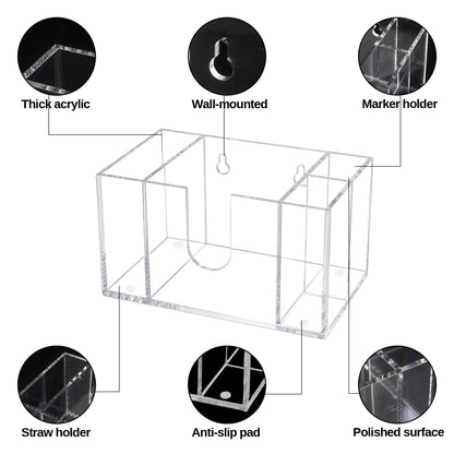 Legrape Cup Holder with Marker Slot, Acrylic Party Cup Holder for Countertop, Mark Your Cup and Drink Up, Social Gathering Housewarming Gift, Clear