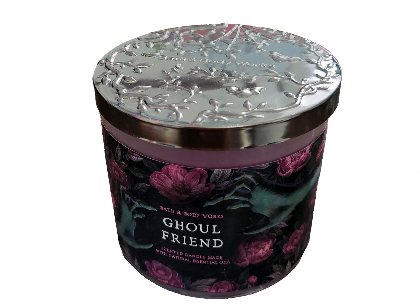 Bath & Body Works, White Barn 3-Wick Candle w/Essential Oils - 14.5 oz - 2021 Halloween! (Ghoul Friend)