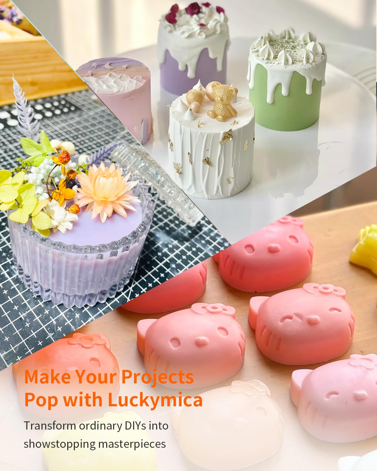 Luckymica Mica Powder, 36 Colors Pearlescent Pigment Powder for Epoxy Resin, 360g Pearl Pigment Set for Soap Making, Bath Bomb, Candle Making, Art Crafts, Lip Gloss, Nail Polish, Dye