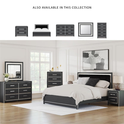 Signature Design by Ashley Ravalori Contemporary 5-Drawer Chest with Wood Finish, Black