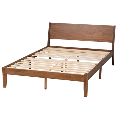 Baxton Studio Salvatore Platform Bed, Queen, Walnut Brown