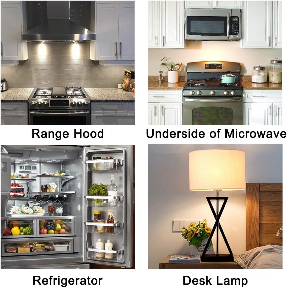 E17 LED Bulb, Non-Dimmable Stovetop Light, Appliance Bulb Under Microwave Oven, Warm White 3000K, 6-Pack
