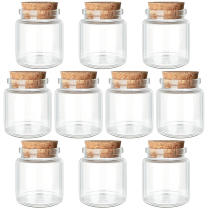 50ml / 1.69 oz. 10pcs Mini Glass Bottles with Cork, Small Glass Jars, Potion Bottles, Glass Vials, Message in a Bottle, Spell Jars with Cork Lids for Display Party Favors DIY Decoration Wedding Gift