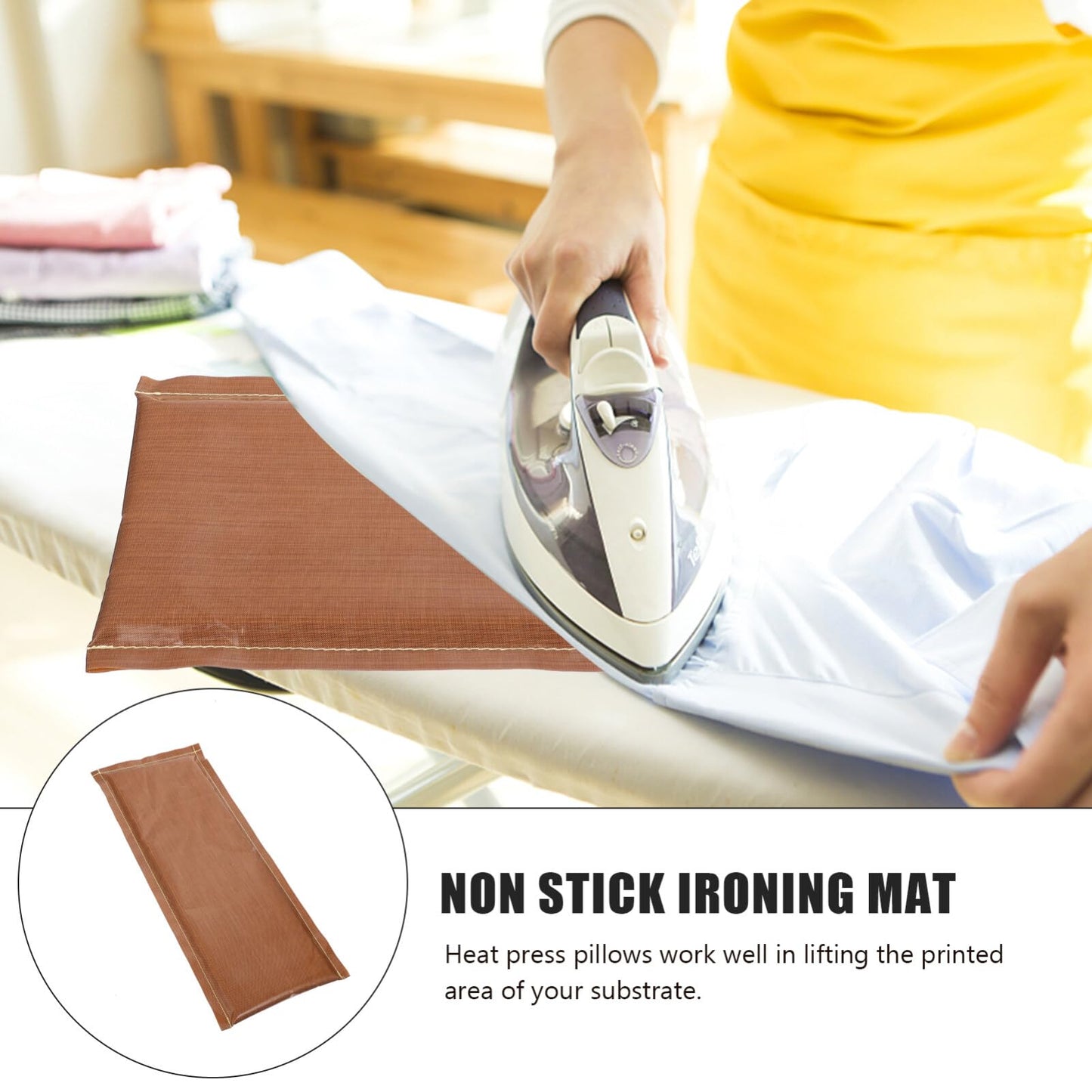 TEHAUX Heat Pressing Pillow 15.74X6.49In Non Stick Ironing Mat for Vinyl Transfer Heat Resistant Cushion for DIY Craft Projects