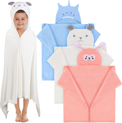 3 27.5 50 Inch 3-10 Moukeren Pcs Hooded Towel for Kids x Large Toddler Baby Bath Towel Coral Fleece Soft Absorbent Kids