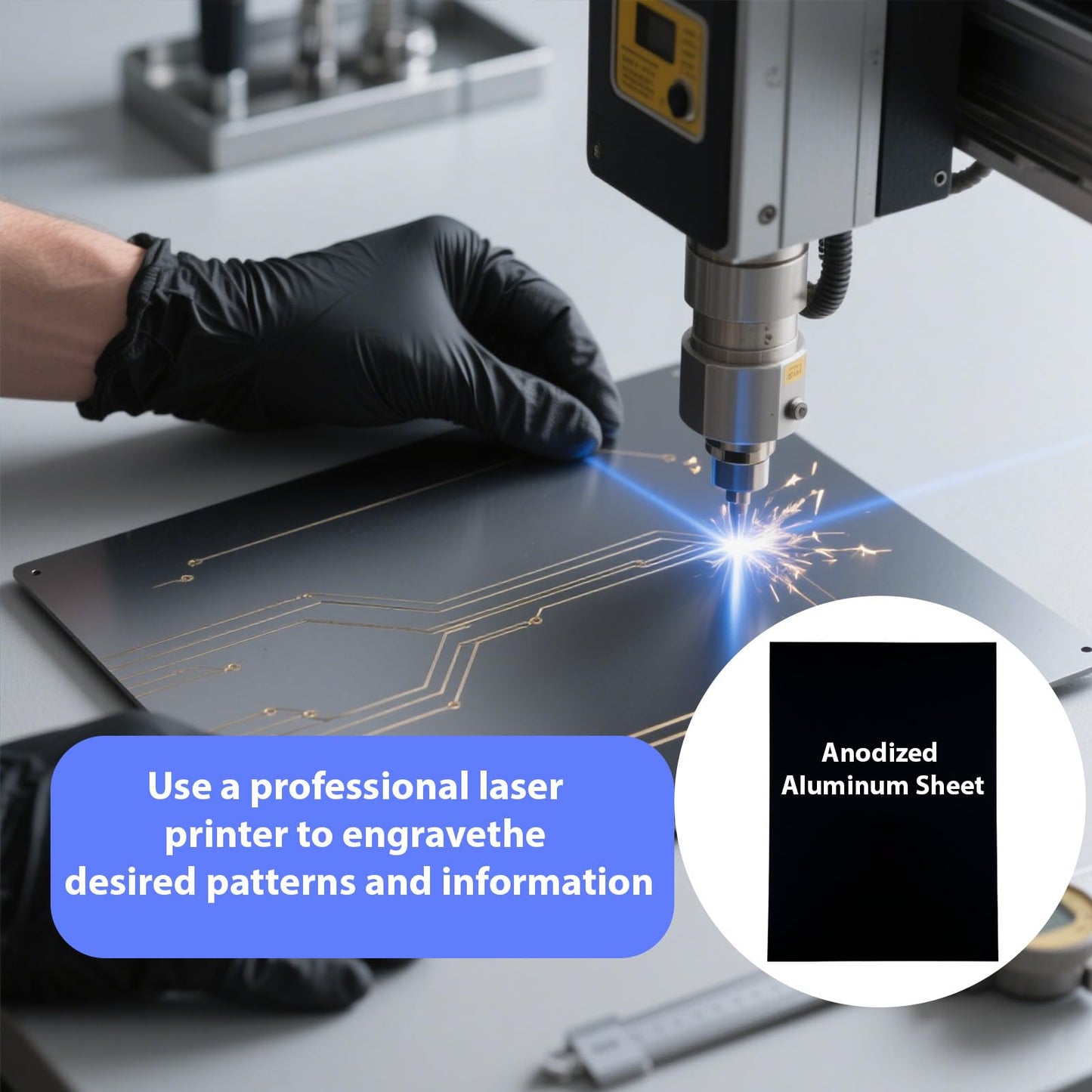 HXymxkeqi 10PCS 5052 Black Anodized Aluminum Sheet 5x7 Inch 0.8mm CNC Machining Grade Metal Stock for Enclosures Robotics Prototyping