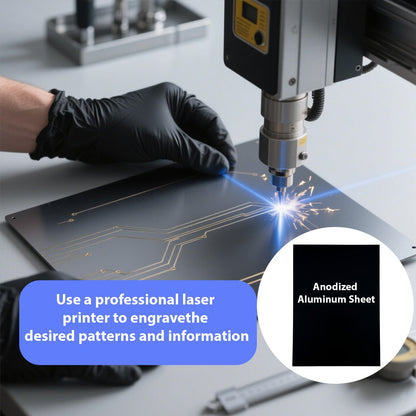 HXymxkeqi 10PCS 5052 Black Anodized Aluminum Sheet 5x7 Inch 0.8mm CNC Machining Grade Metal Stock for Enclosures Robotics Prototyping