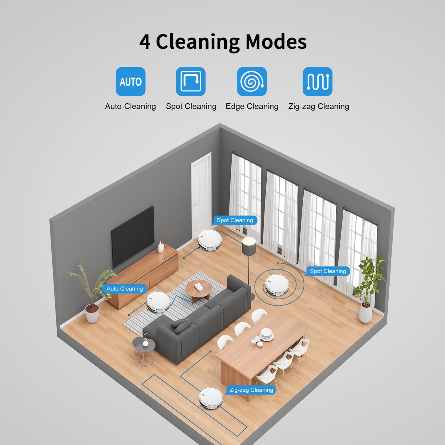 MAMNV Robot Vacuum and Mop,2 in 1 for Carpet & Hard Floor,Robotic Vacuum Cleaner with Alexa/Voice/App,Powerful & Quiet for Pet Hair,Slim 2.87",Self-Charging & Zigzag Path Cleaning