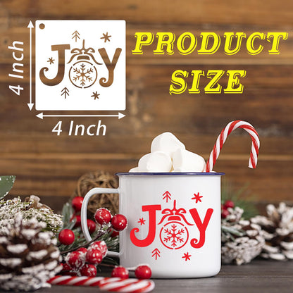 DZXCYZ 80 Pcs 4 x 4 Inch Christmas Stencils for Painting on Wood, Reusable Merry Christmas Ornament Snowflakes Holiday Stencils DIY Craft Template Set for Wall Rock Home Decor