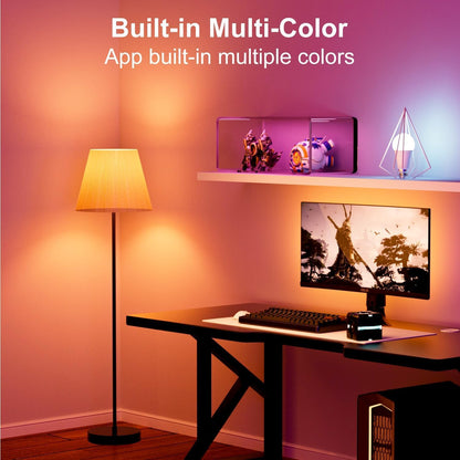 luckystyle Smart Light Bulbs, 9W A19 E26 800LM WiFi Bluetooth LED Bulbs Compatible with Alexa, Google Assistant & Home, 16 Million Colors Music Sync Color Changing Dimmable RGBWW Lights Bulb (4)