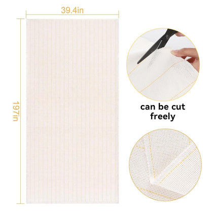 39.4"× 197" Large Overlocking Tufting Cloth with Marked Lines- Primary Monk's Cloth Punch Needle Fabric for DIY Rug-Punch Tufting Gun