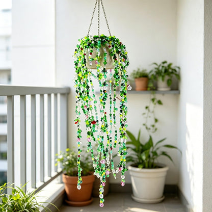 Yivioep 5600pcs Green Glass Beads Beaded Plant Kit for DIY Artificial Plants, Leaf Beads, Flower Beads, Crystal Beads, and Beads for Jewelry Making, for Sun Catchers Green