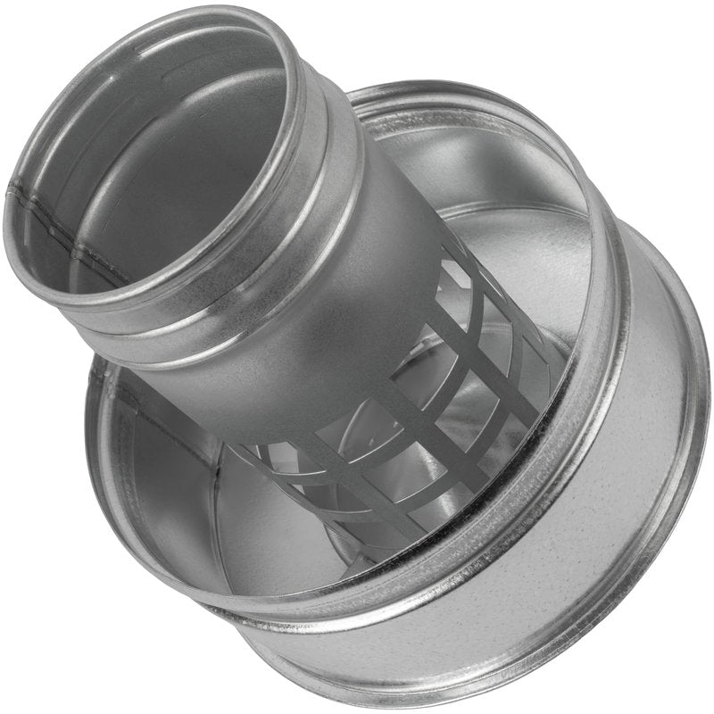 Vent Systems 4" Inch Round Roof Vent Cap – Galvanized Steel Chimney Rain Guard with Wind Shield – Heavy-Duty Weather-Resistant Protector Cap for Exhaust, Stove Pipe, Chimney - Outdoor Use