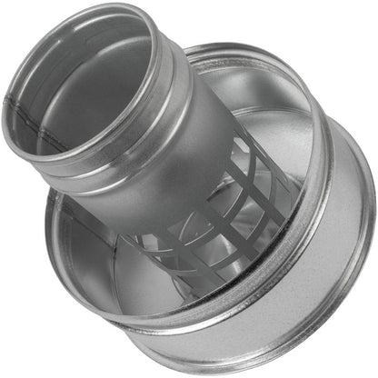 Vent Systems 4" Inch Round Roof Vent Cap – Galvanized Steel Chimney Rain Guard with Wind Shield – Heavy-Duty Weather-Resistant Protector Cap for Exhaust, Stove Pipe, Chimney - Outdoor Use