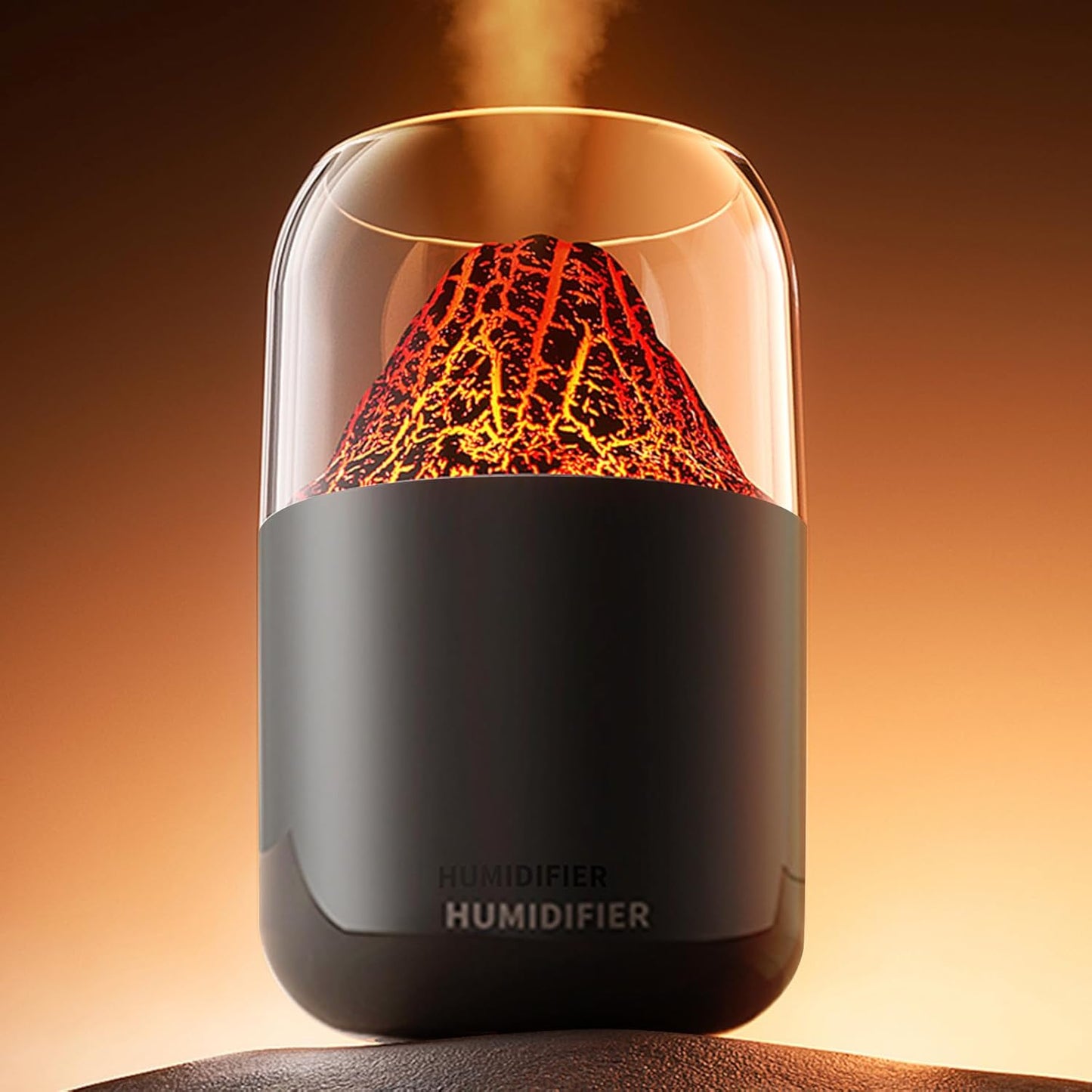 Portable Mini Volcano Humidifier, 300ml Small Cool Mist USB Personal Desktop Humidifier for Baby Bedroom Travel Office,