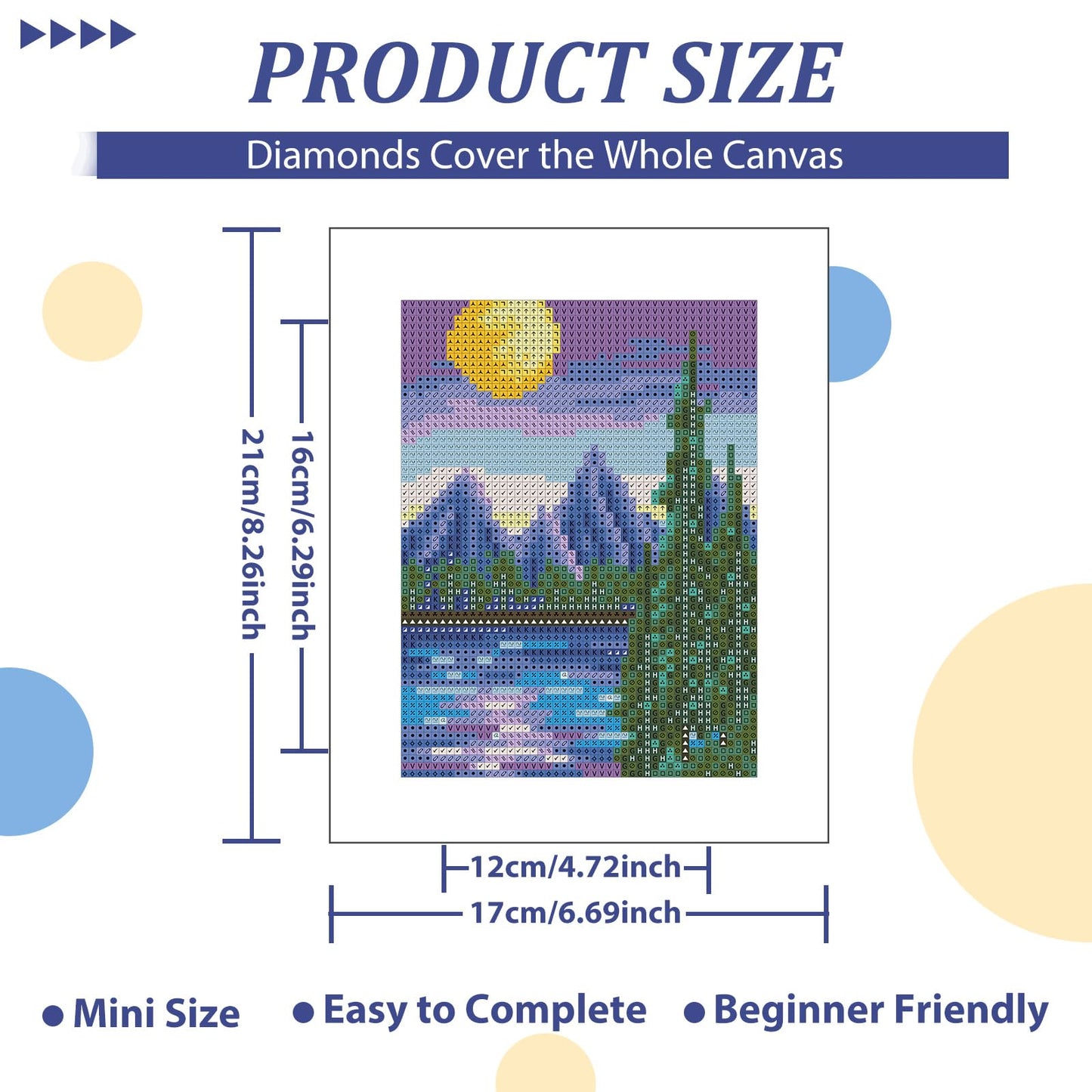 Aestalrcus 12 Pcs Small Diamond Art Kits, Landscape Diamond Art Kits for Adults, DIY Square Diamond Painting 3-Hour Gem Painting for Gift Home Desktop Decor 6.7x8.3 Inch(Without Frame)