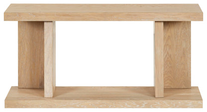 SAFAVIEH Couture Collection – Claramay Natural Cerused Oak Console Table, Modern Wood Entryway & Living Room Accent (SFV2223A)