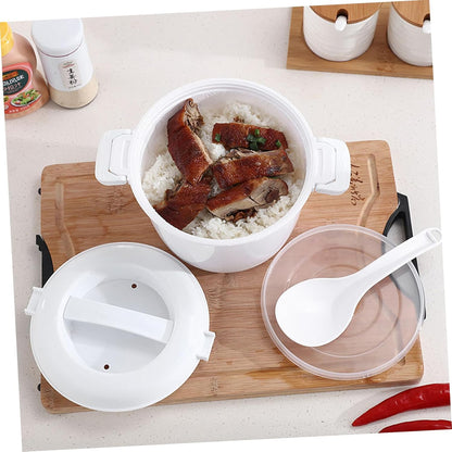 Microwave Rice Cooker and Food Storage Bowl with Lid, Microwave Rice Cooking and Steamer Basket