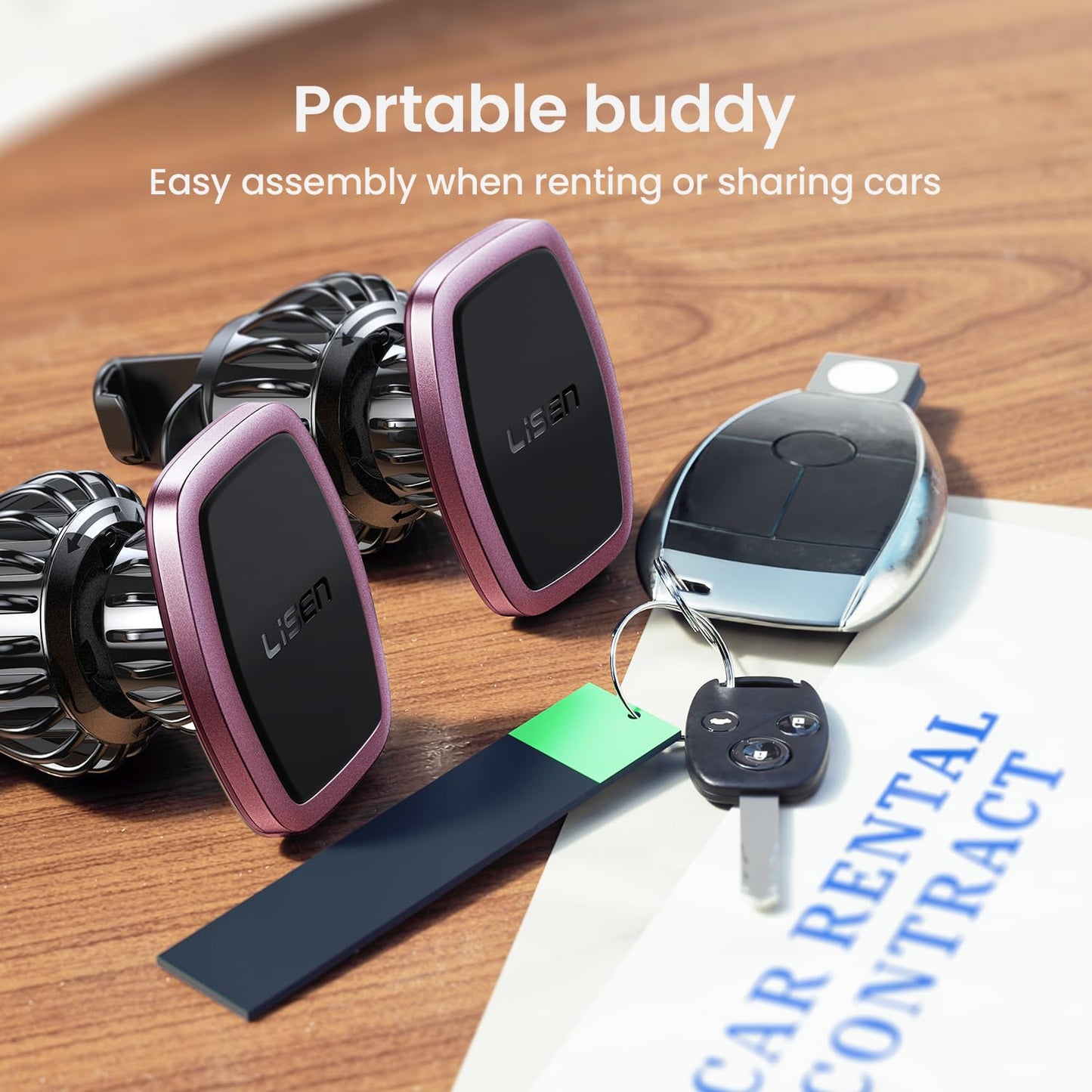 LISEN 2 Pack Magnet for Phone Car Mount Magnetic Phone Holder for Your Car Vent 6 Military Magnets Vent Cell Phone Holder Mount for Car Plate Fit All iPhone 16/15/14/13 Pro Max Plus Samsung S25