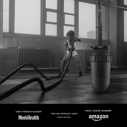 SHAKESPHERE Shaker Bottle - 24oz Leak Proof Protein Shaker Bottle for Pre Workout, Smoothie, and Powder Drink Mixes, No-Blade Mixer for Gym, BPA-Free, Easy Clean & Easy to Carry (Matte Black)