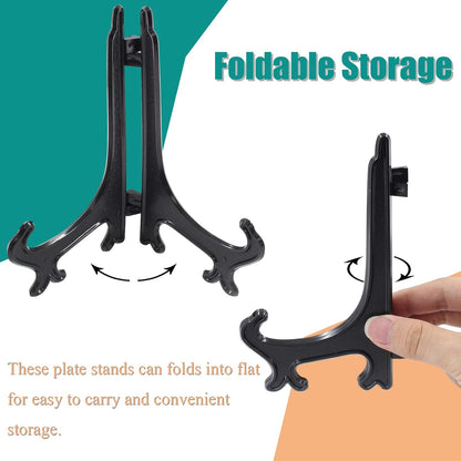 20 Pcs 5 Inch Black Plastic Easels for Displaying Pictures, Photos, Artworks, Posters, Small Boards