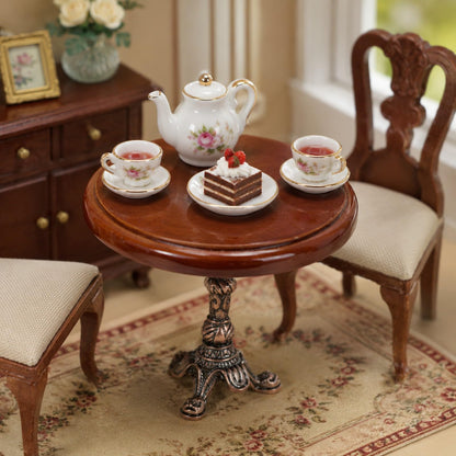 LUOZZY Miniature Wooden Round Table Model for 1:12 Dollhouse Accesories Miniature Side Table Dollhouse Furniture Decoration