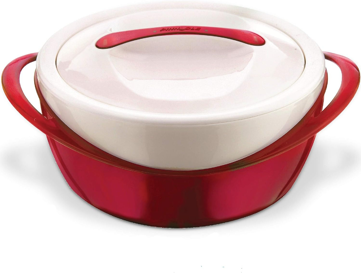 Pinnacle Large Insulated Casserole Dish with Lid, 2.6 qt. - Elegant Hot Pot Food Warmer/Cooler, Red