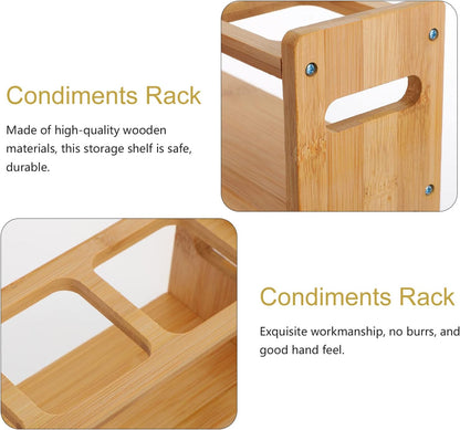 Wooden Spice Rack Organizer for Kitchen Countertop, Cabinet for Spice Bottles, Jars, Seasonings, Baking Supplies