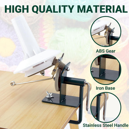 BEIYUANYA Large Yarn Ball Winder, Metal Hand-Operated Winder for Fiber/Wool/String, Yarn Cake Winder for Crafters, Supports 10 oz Yarn Capacity