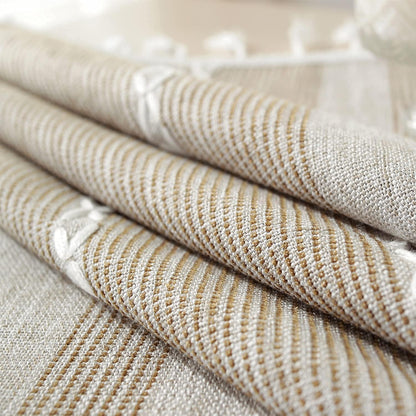 HPX HOME 2pcs 23 23 Inch, Linen Striped Small Tablecloth Square Cotton Tassel Bedside Table Cover Dust-Proof Washable