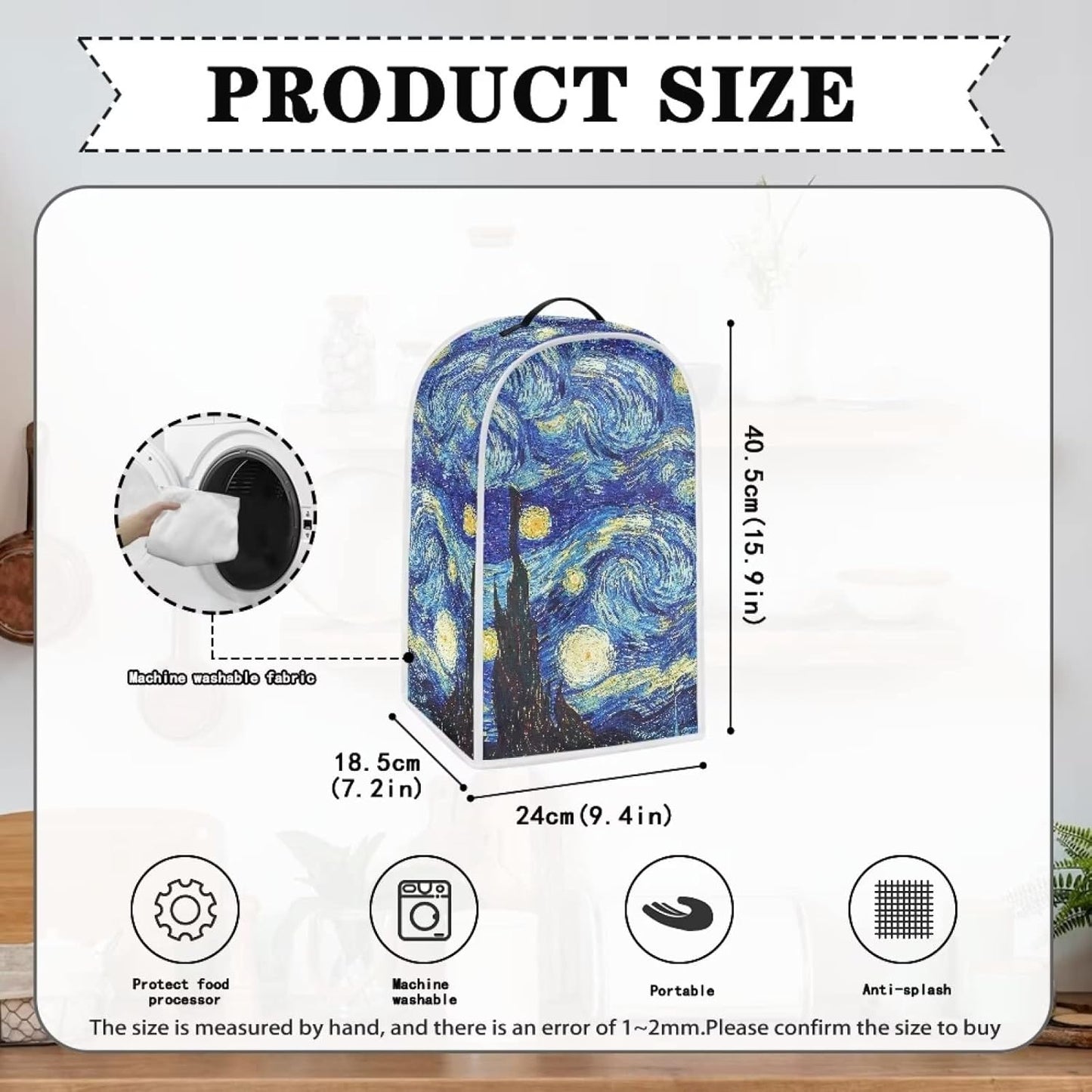 Van Gogh Starry Night Toaster Cover, Kitchen Small Appliance Dust Cover Set of 2 for Stand Mixer and Coffee Maker
