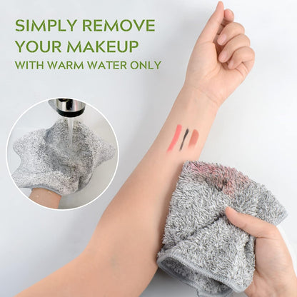 SINLAND 6 Pack Microfiber Face Towels Ultra Soft Bamboo Charcoal Facial Washcloths Reusable Makeup Remover Cloths Face Cloth for Bath 12Inch x 12Inch