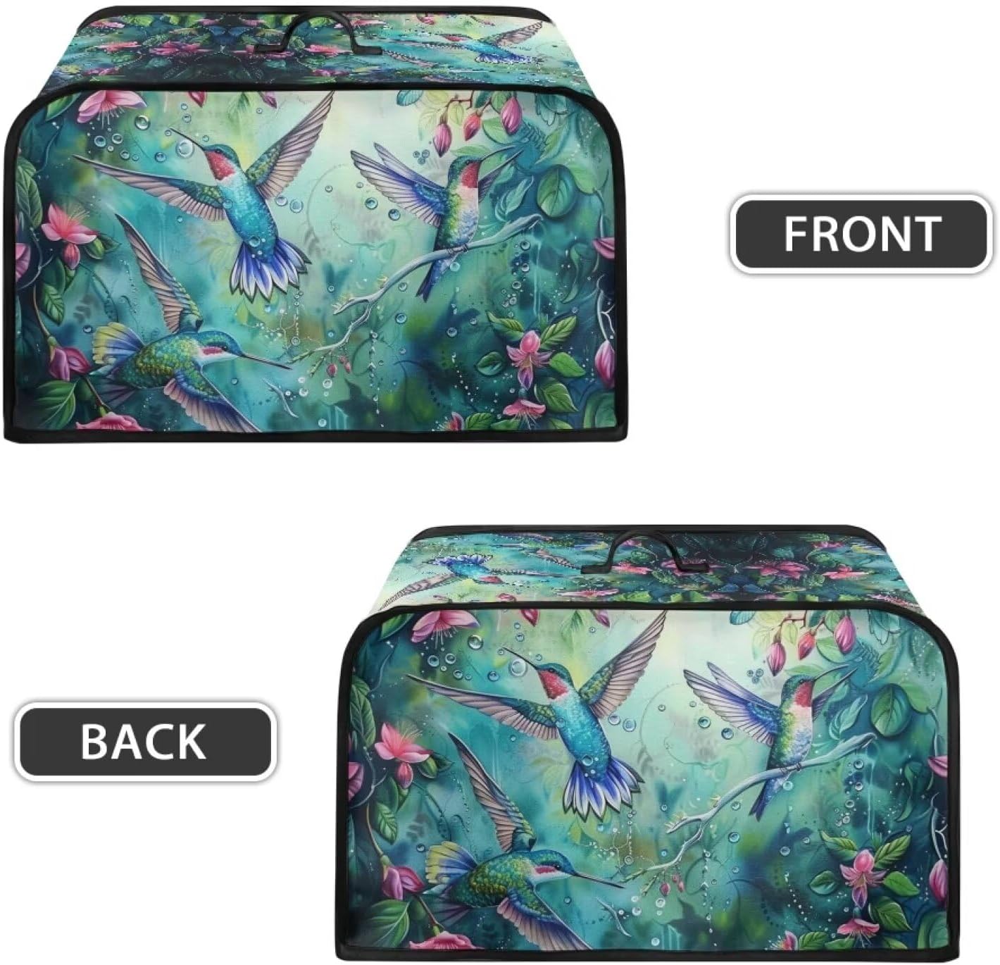 Hummingbird Crock Pot Cover, Floral Slow Cooker Dust Cover with Storage Pockets, Machine Washable