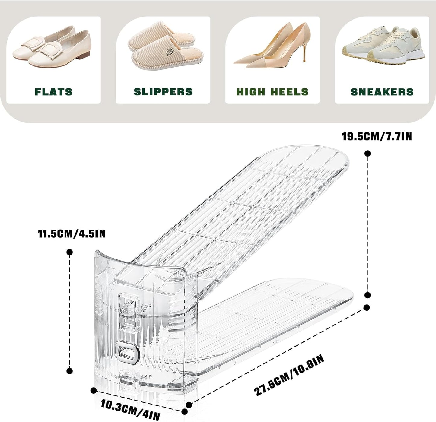 Closet,6 Pack Closet FENRUNXU Shoe Slots Organizer for Shoe Stacker Shoe Rack Organizer for Space Saver Storage Shoe