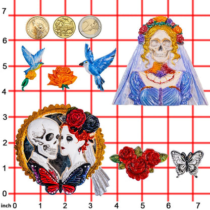 Skeleton Bride and Groom Clay Molds for Crafts