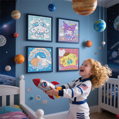 Diamond Art Kits for Kids - 4 Pack Diamond Art Painting Kits - Arts and Crafts for Kids Ages 8-12 - Diamond Art Mosaic Kits - Crafts for Girls 8-12 - GEM Art for 5 6 7 9 10 Year Old Girl Boys Gifts