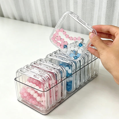 Bead Organizer Box with Lid, 14Pcs Small Beads Organizers and Storage Plastic Cases for Bracelet Making DIY, Jewelry, and Small Parts